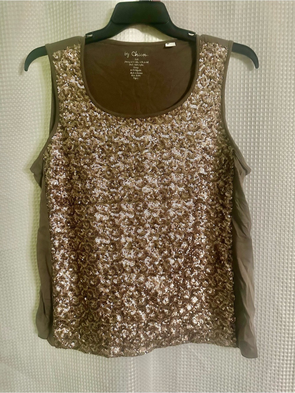 Chico's taupe Sequin Sleeveless Camisole